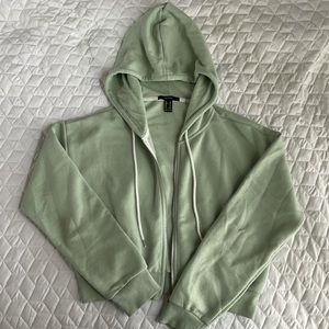Forever 21, Mint Green, cropped zip up with hood.